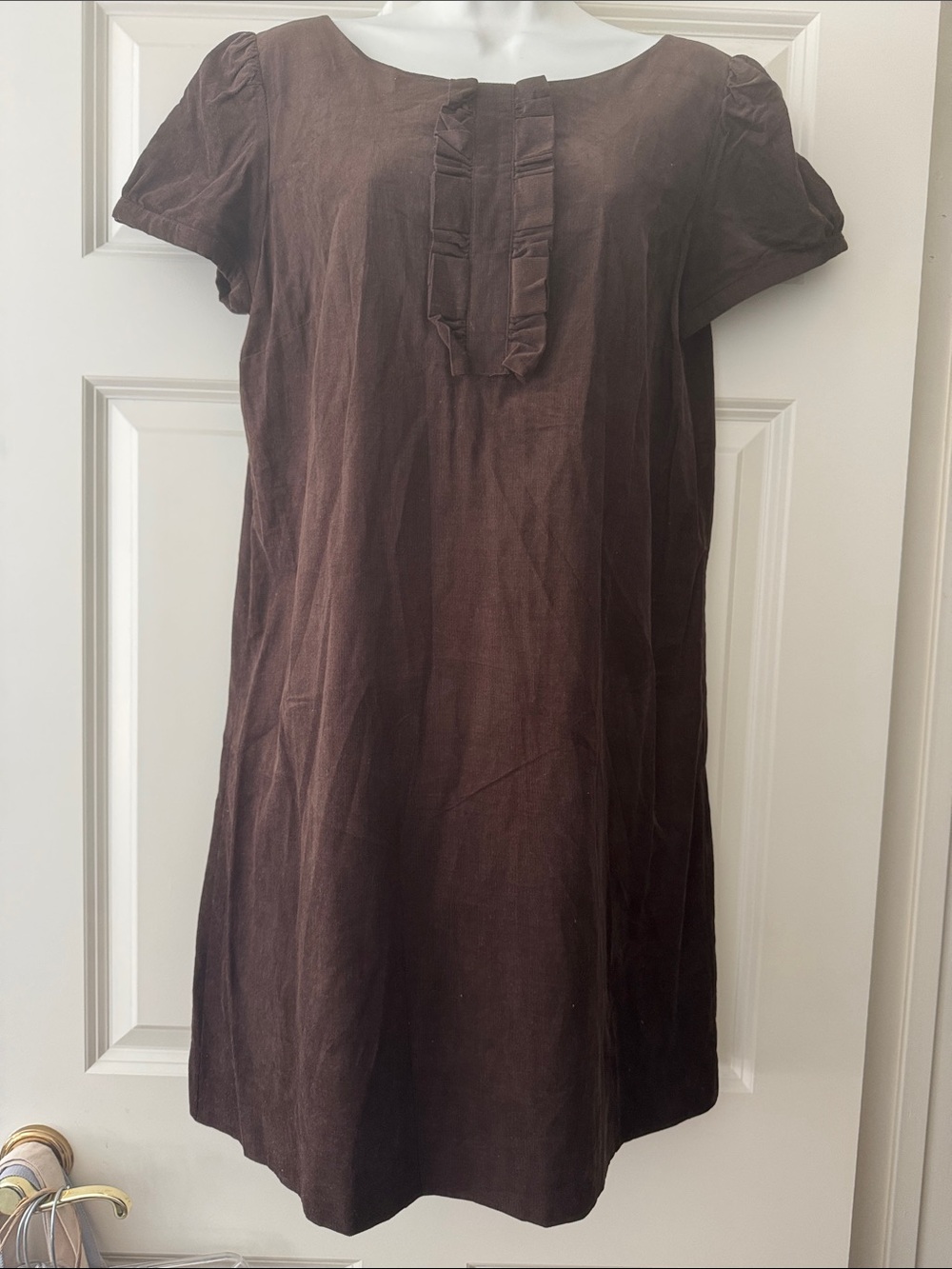 Loft Brown Short-Sleeve Corduroy Dress size 10
